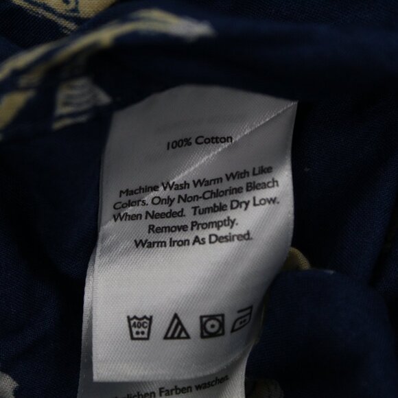 Eddie Bauer Shirt Mens TXL XL-Tall Blue Fish Print Classic Fit S/S Button Down - Picture 8 of 12